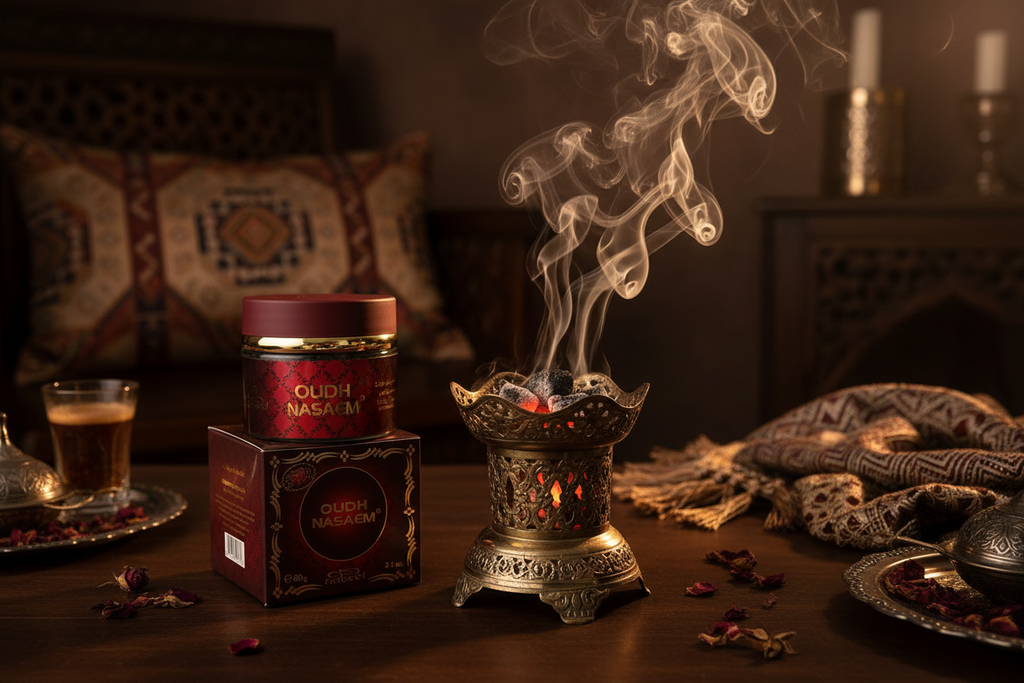 Bokhoor Oud Nasaem Burning