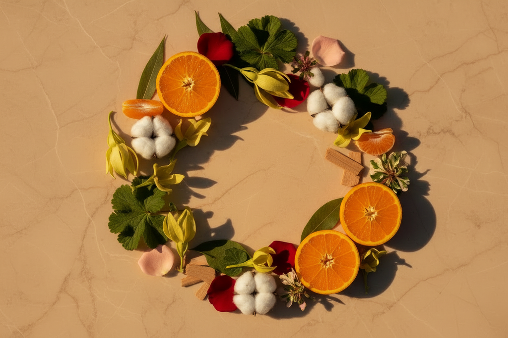 Fatima Lotion Ingredient Flat Lay - No Gap